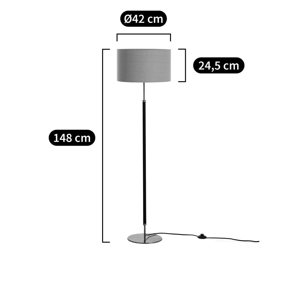 Jihana Brass Metal & Linen Floor Lamp – image 10
