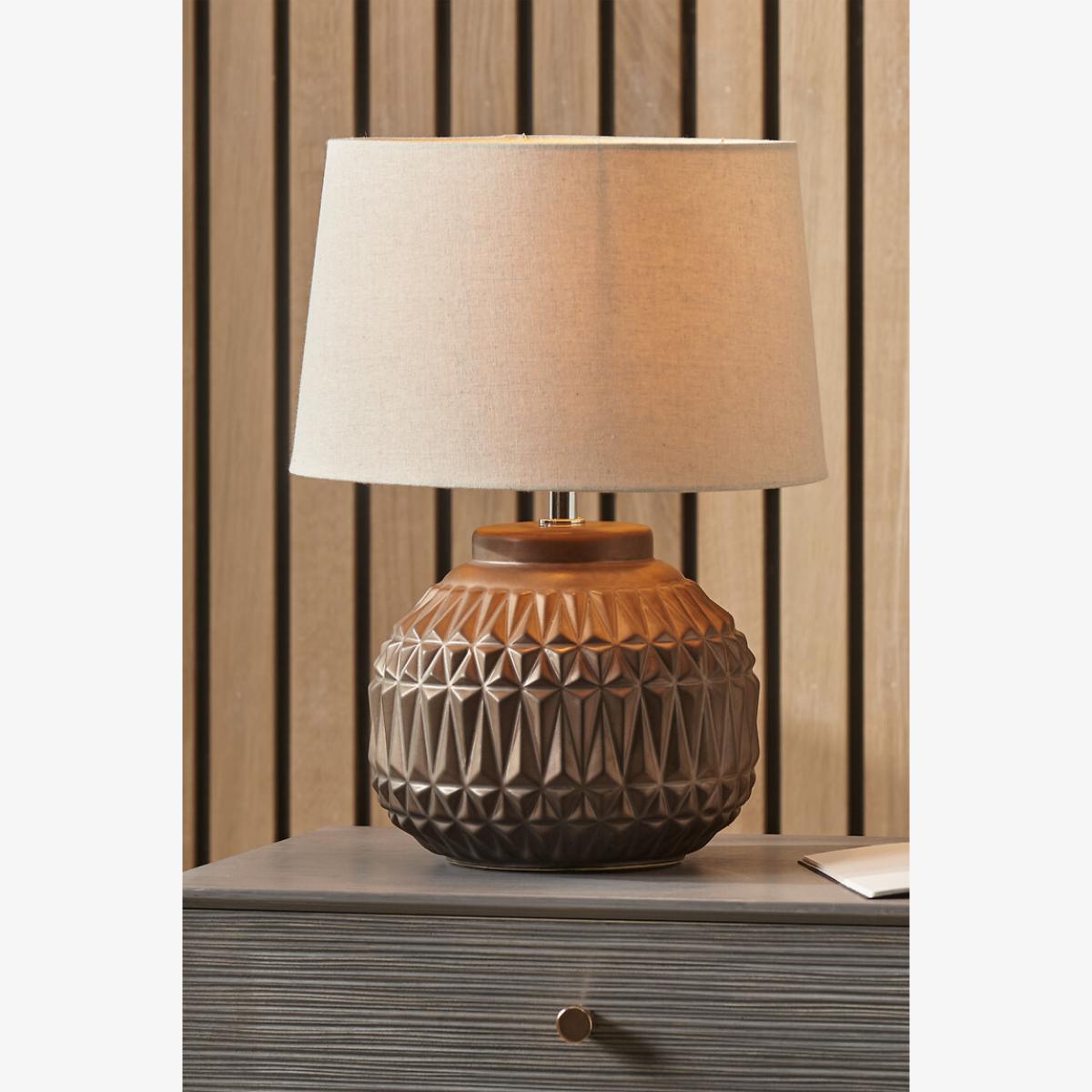 Aztec Texture Ceramic Table Lamp – image 1