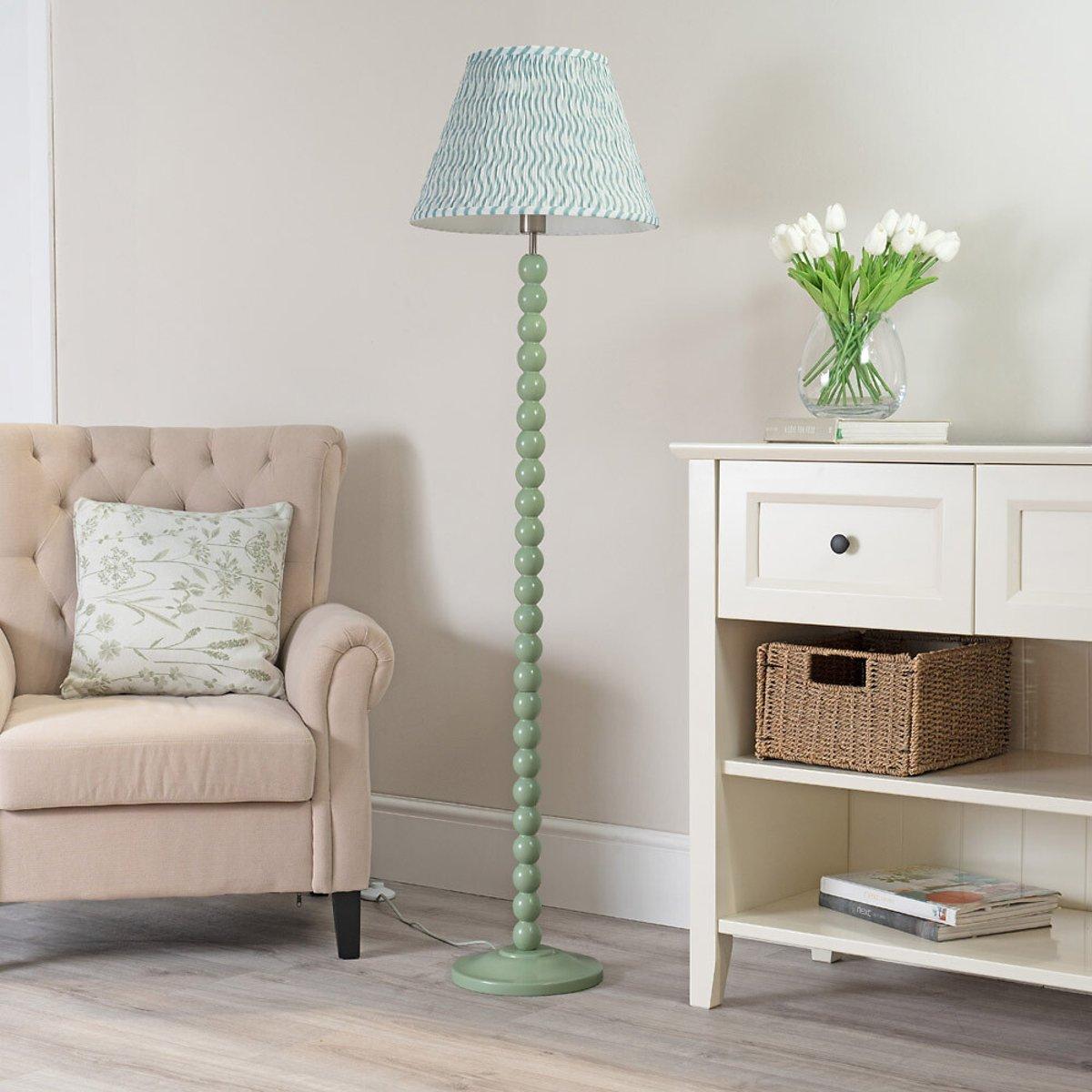 Green Bobble Floor Lamp with Arrow Large Shade – image 1