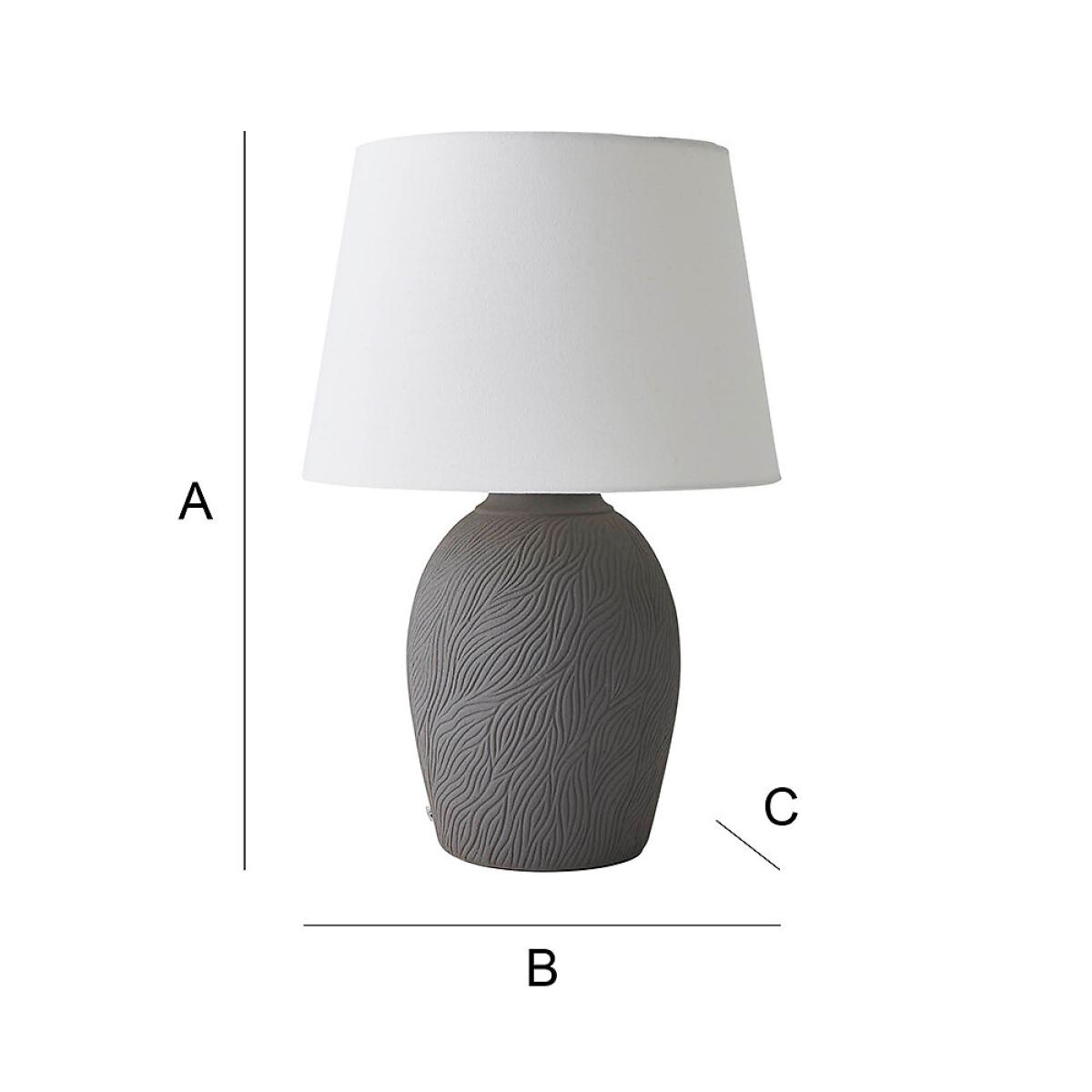 Etched Large Hand Finished Ceramic Table Lamp with Linen Tapered Shade – image 7