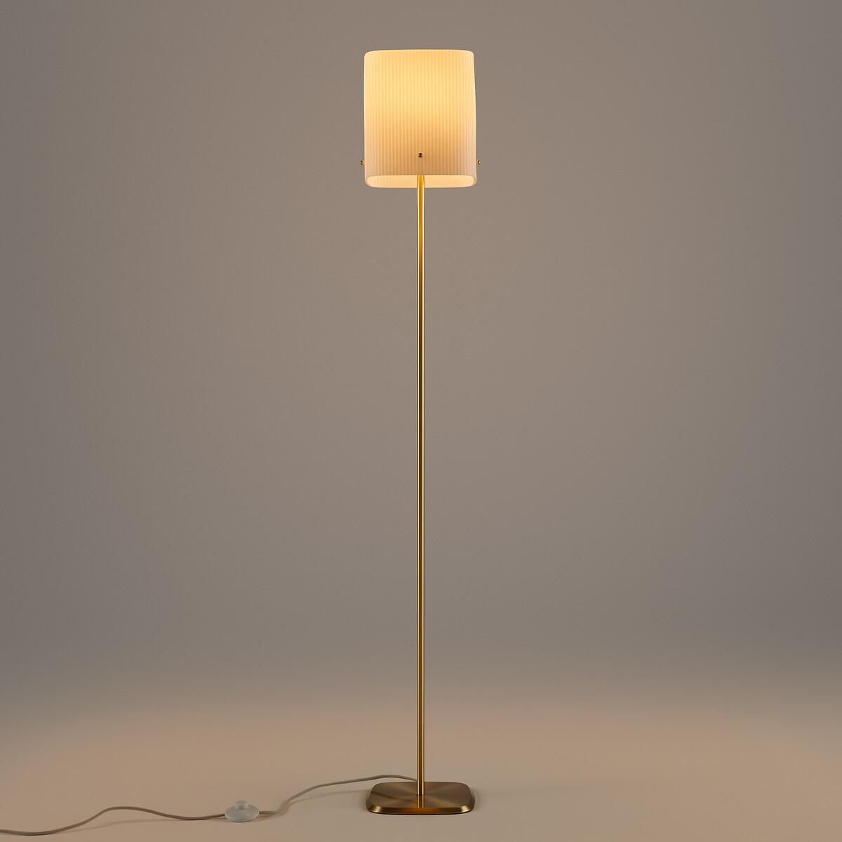 Danny Brass and Streaked Glass Floor Lamp – image 2