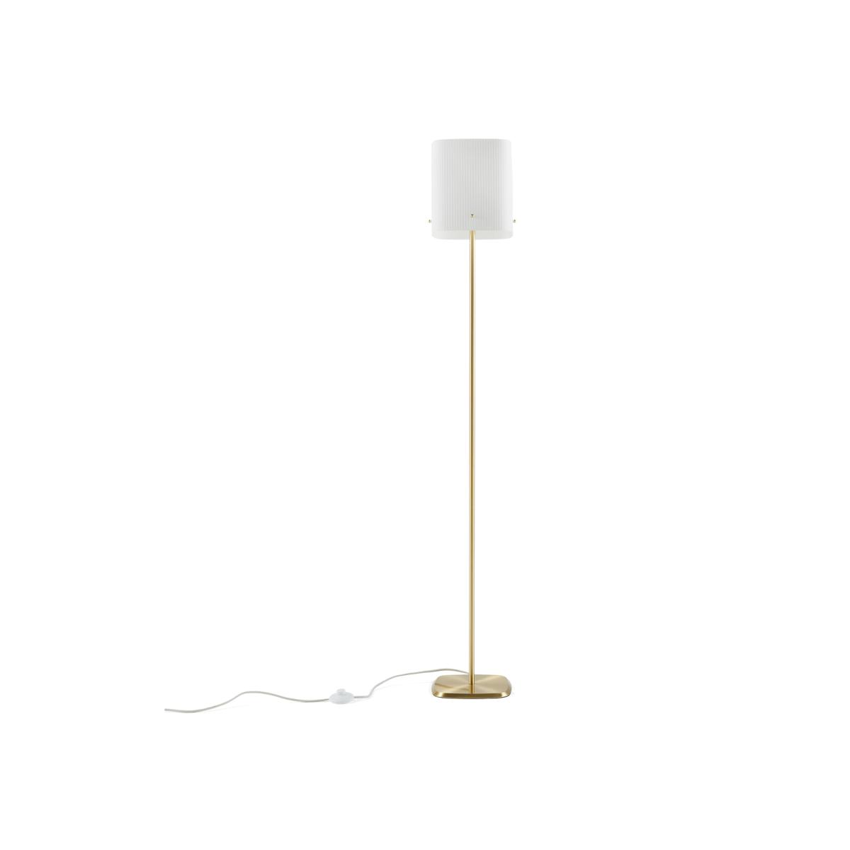 Danny Brass and Streaked Glass Floor Lamp – image 1
