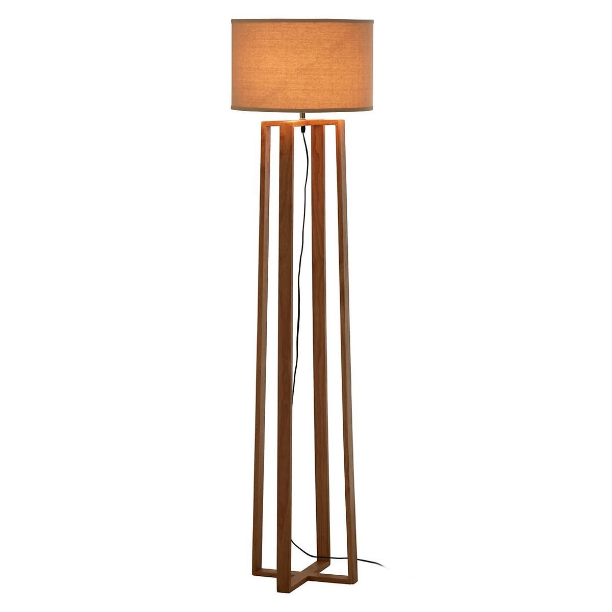 Natural Wood Floor Lamp with Natural Shade – image 2