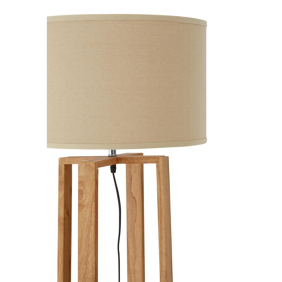 Natural Wood Floor Lamp with Natural Shade – image 3