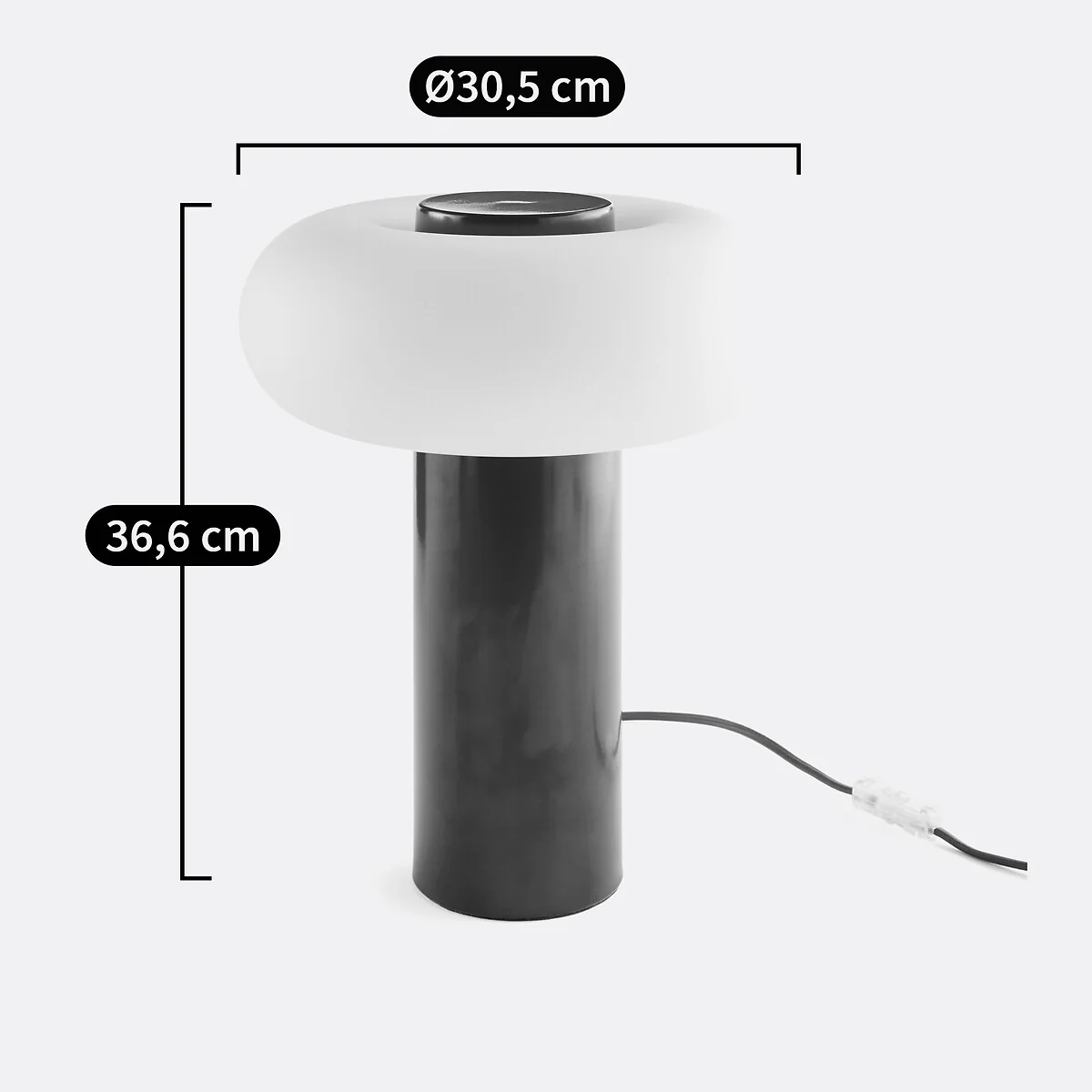 Omer Table Lamp in Iron and Opaline, H36.6cm – image 6