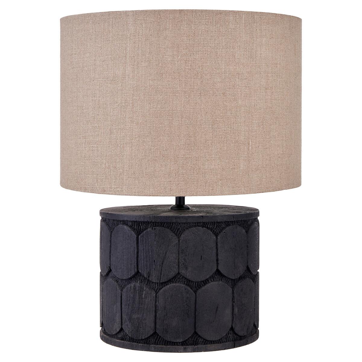 Charlie Embossed Wood Wide Table Lamp Base – image 4