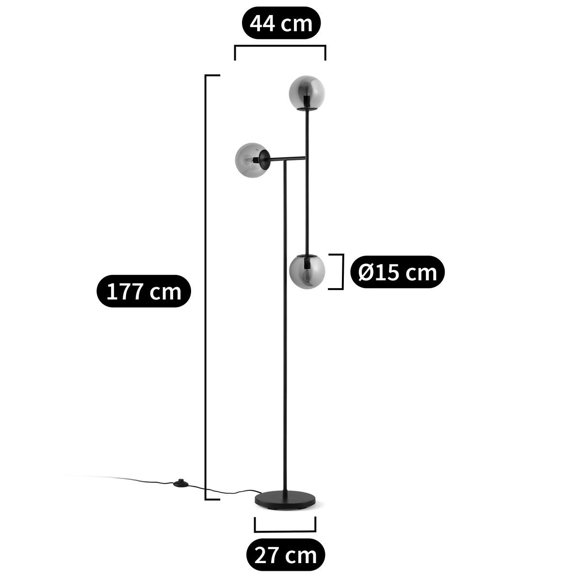 Atea Smoked Glass & Metal Floor Lamp – image 9