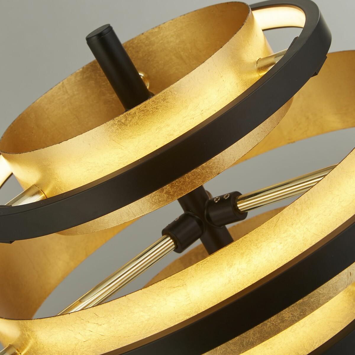 Black Metal and Gold Leaf Table Lamp – image 3