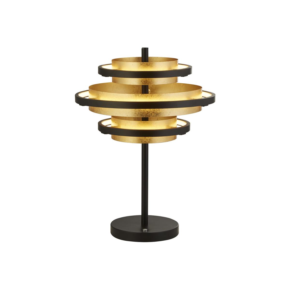 Black Metal and Gold Leaf Table Lamp – image 1