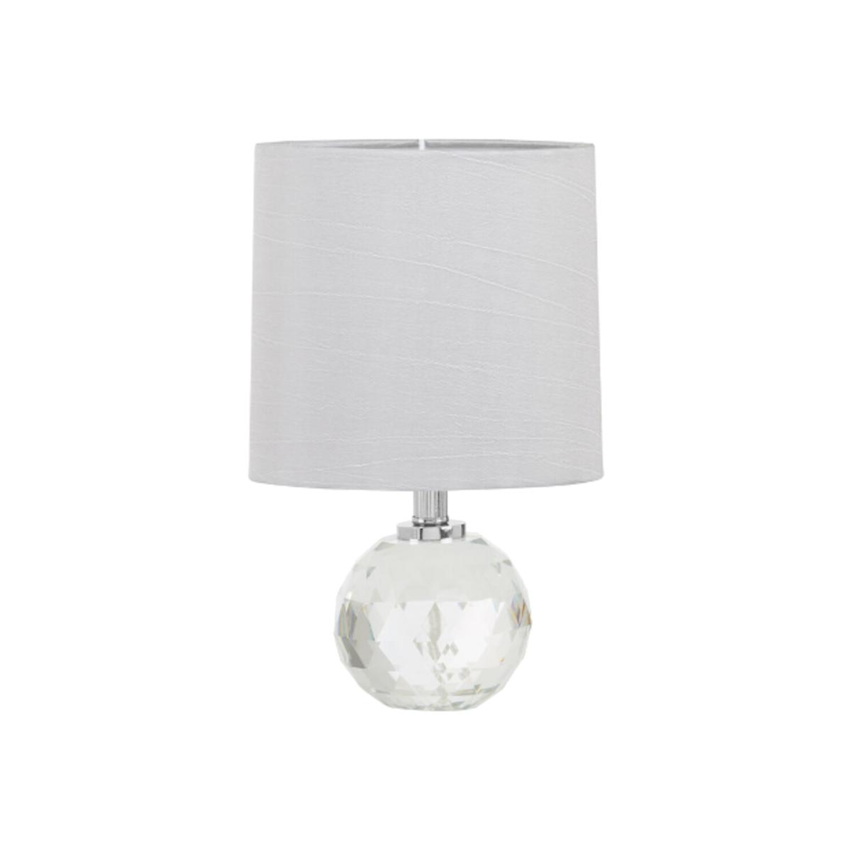 Crystal Ball Base with Grey Shade Table Lamp – image 1