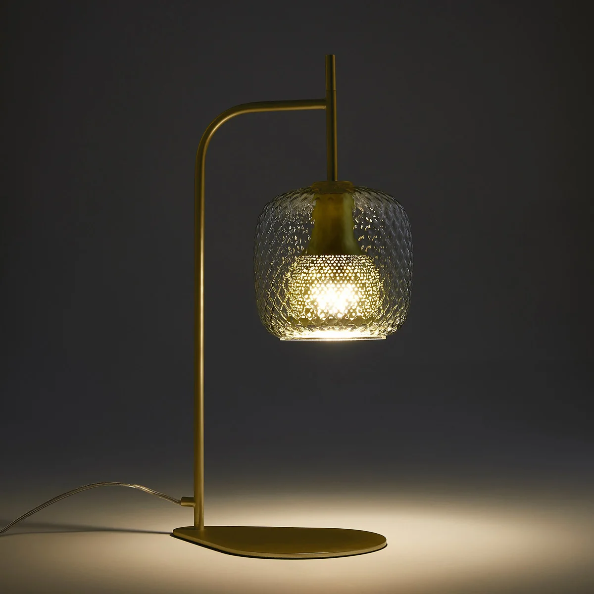 Mistinguett Brass and Chiselled Glass Table Lamp – image 3
