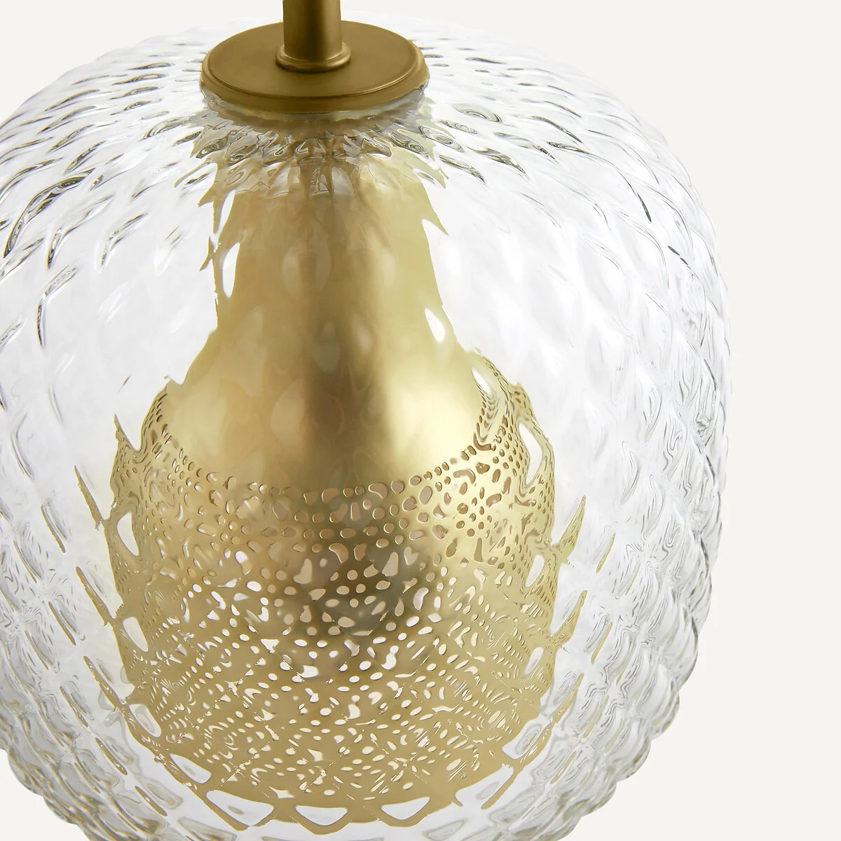 Mistinguett Brass and Chiselled Glass Table Lamp – image 4