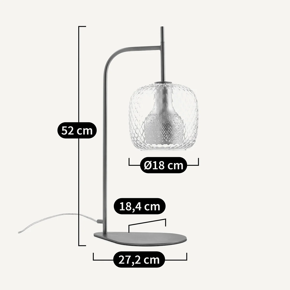 Mistinguett Brass and Chiselled Glass Table Lamp – image 8