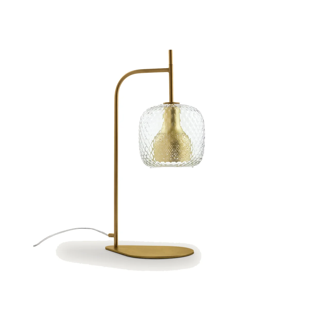 Mistinguett Brass and Chiselled Glass Table Lamp – image 1