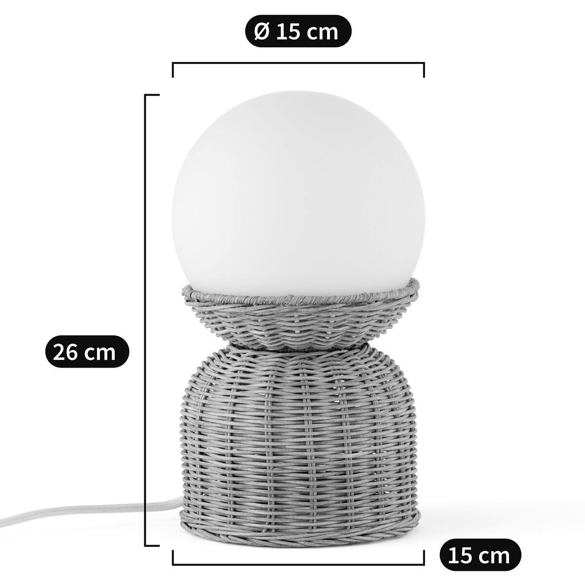Proviny Rattan and Opaline Glass Table Lamp – image 11