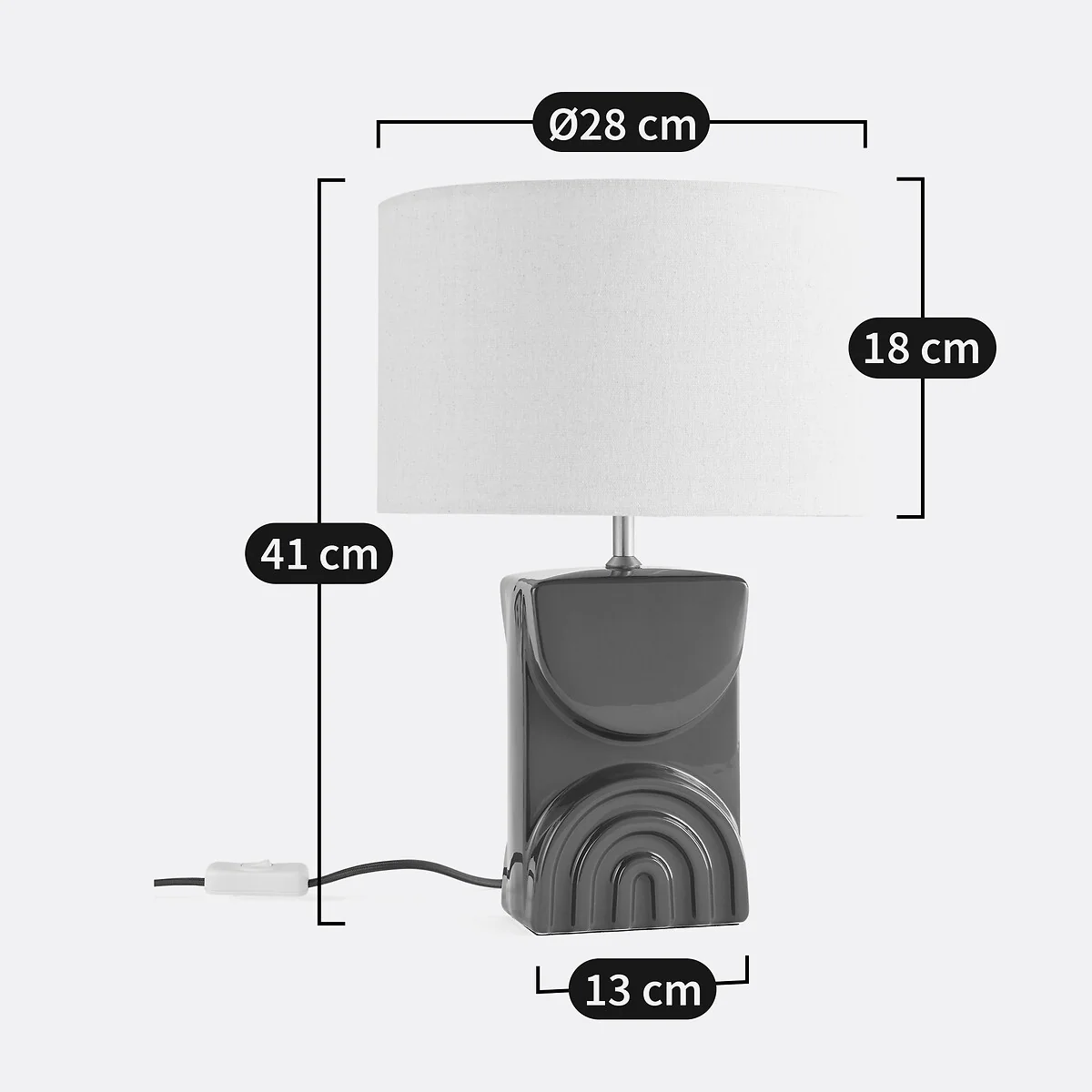 Topia Ceramic & Linen Table Lamp – image 5