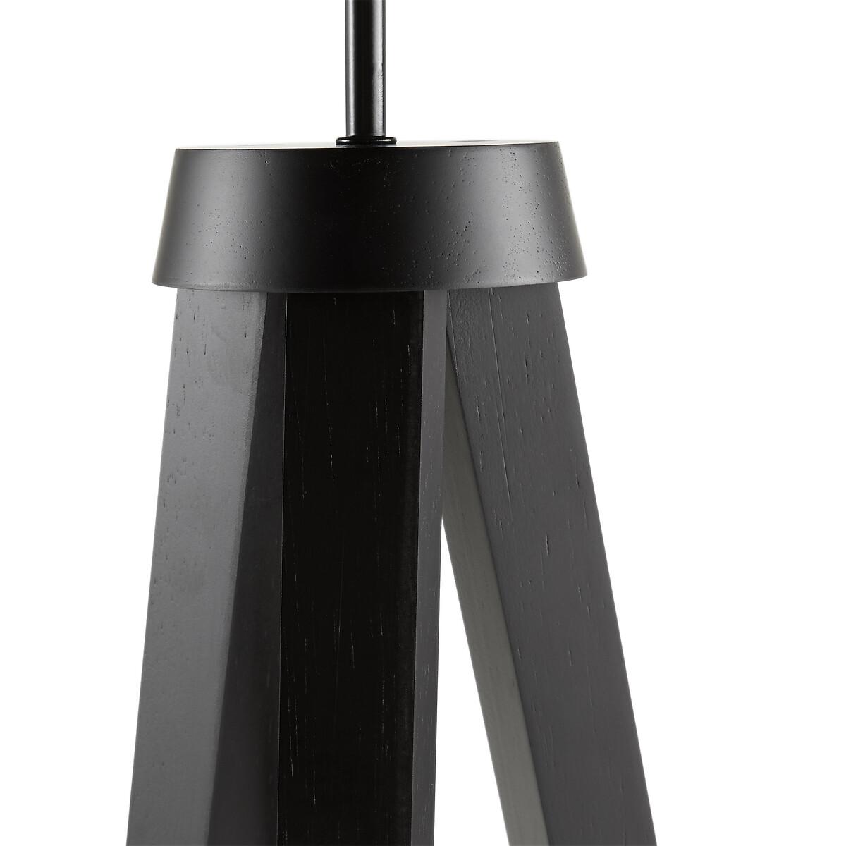 Setto Rubberwood & Linen Tripod Floor Lamp – image 4