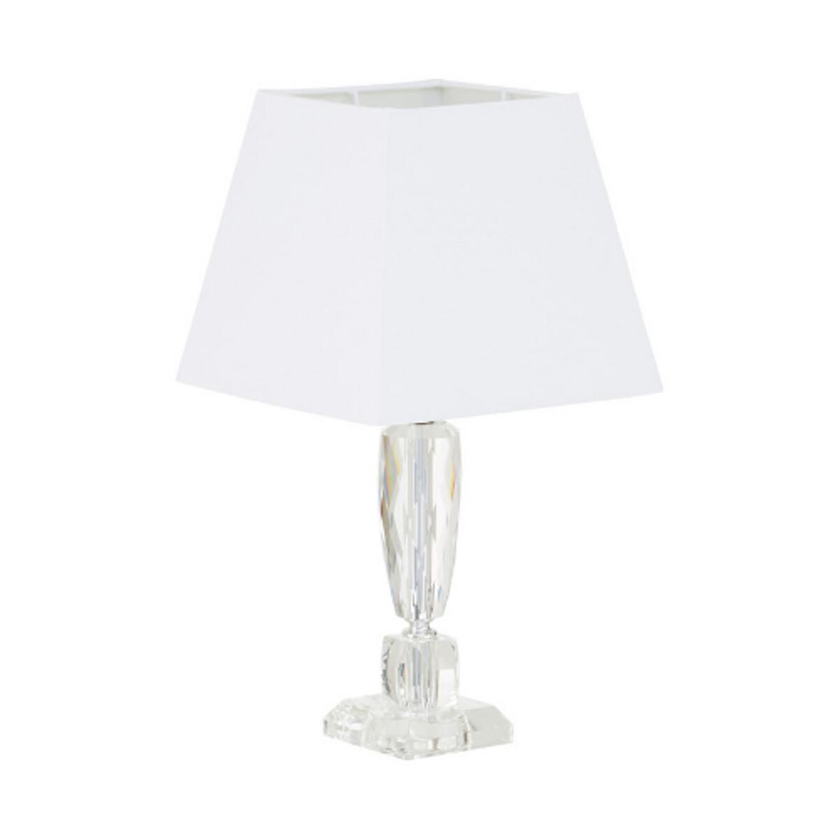 Stepped Crystal Base with White Shade Table Lamp – image 2