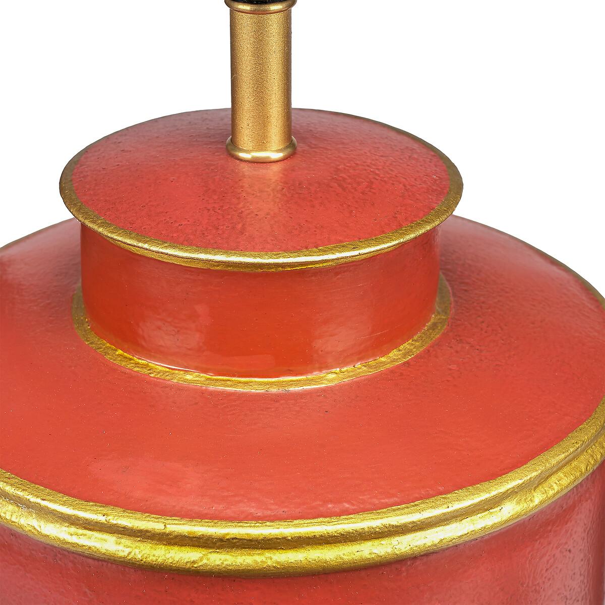 Dachshund Design Red Hand Painted Metal Table Lamp Base – image 3