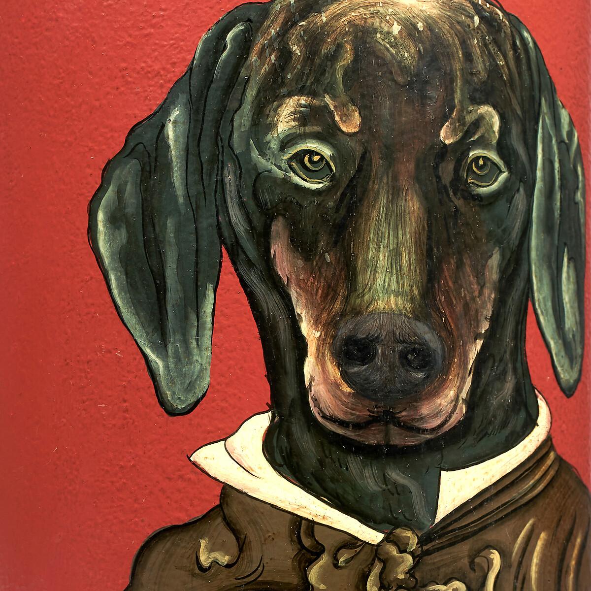 Dachshund Design Red Hand Painted Metal Table Lamp Base – image 4
