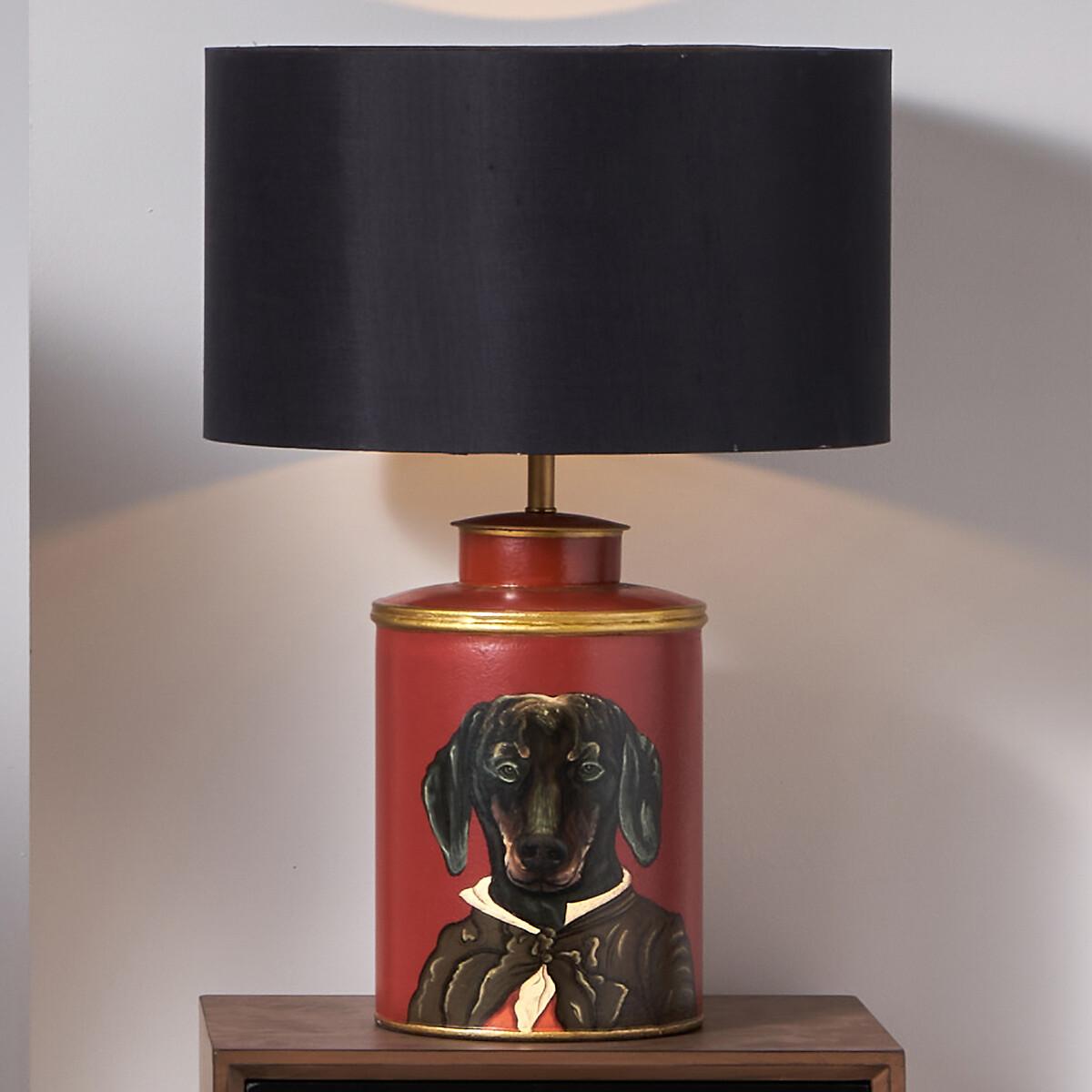 Dachshund Design Red Hand Painted Metal Table Lamp Base – image 5
