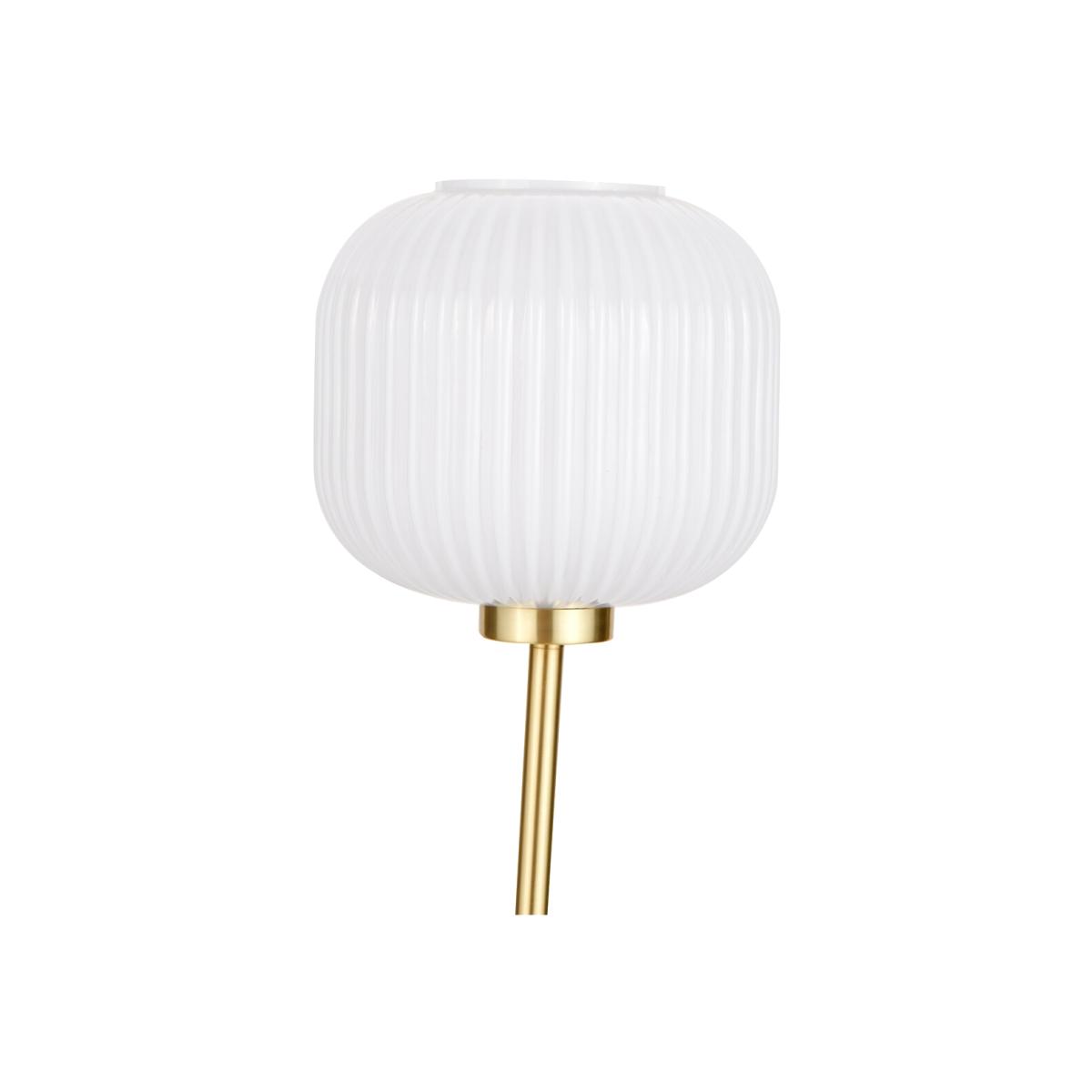 Ribbed Glass and Metal Squoval Floor Lamp – image 1