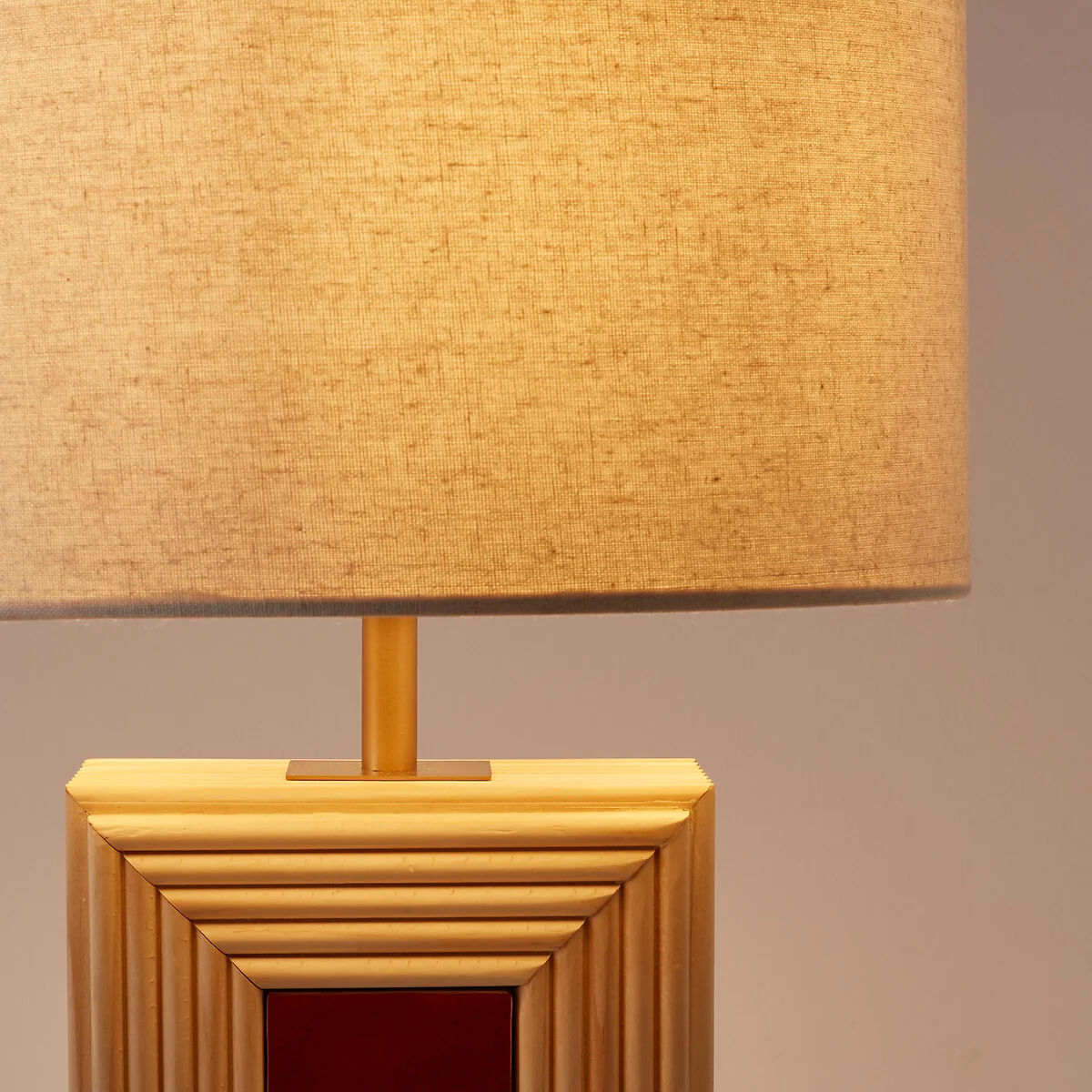 Cérabi Rattan/Ceramic Table Lamp with Linen Lampshade – image 4