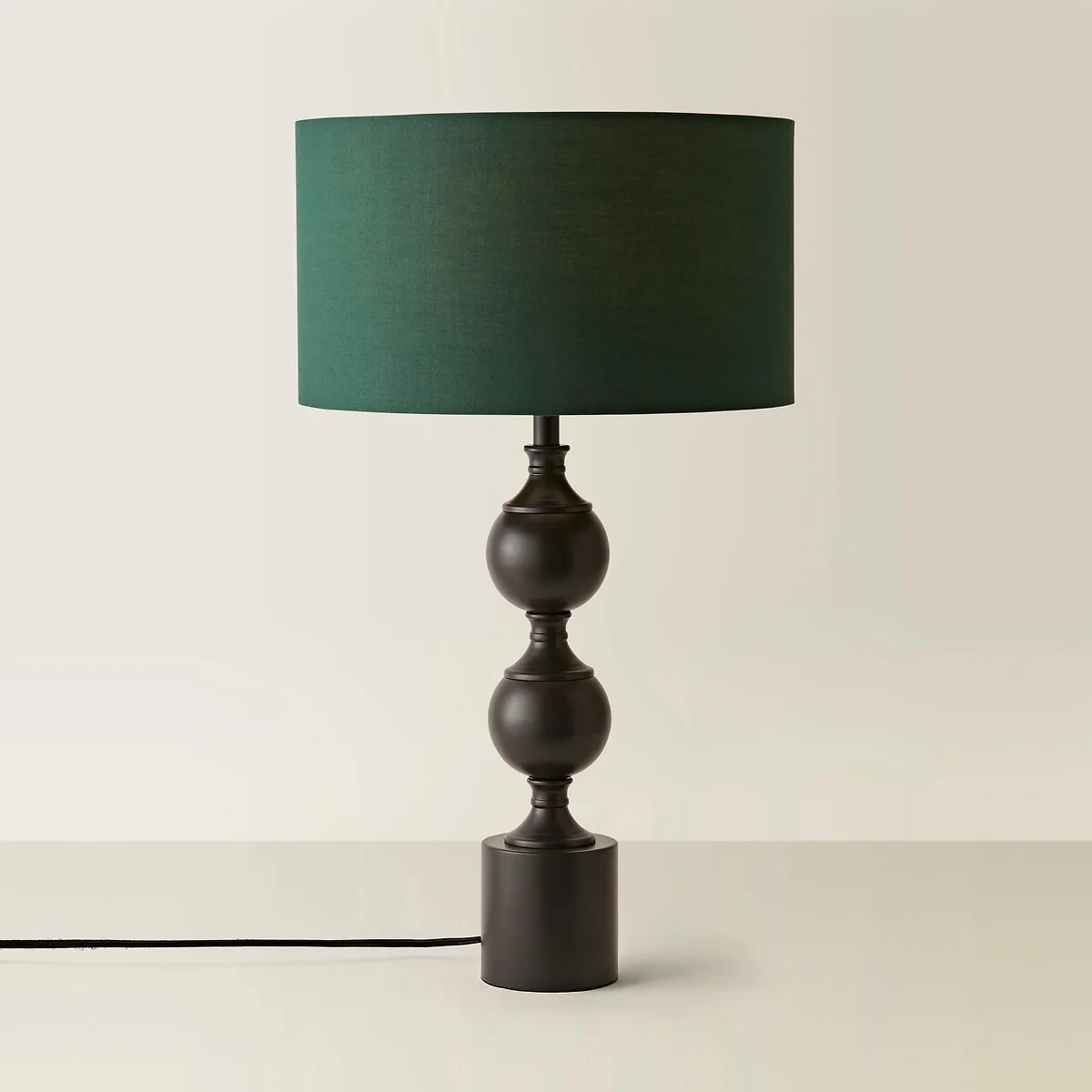 Donny Metal Candlestick Table Lamp with Fabric Shade – image 2