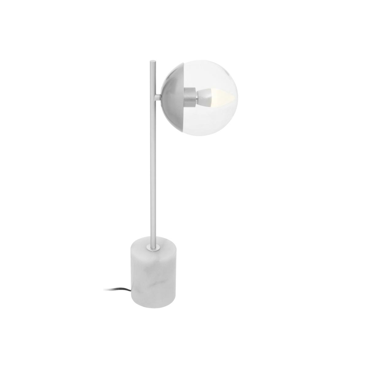 60cm Globe Chrome Table Lamp with Marble Base – image 1