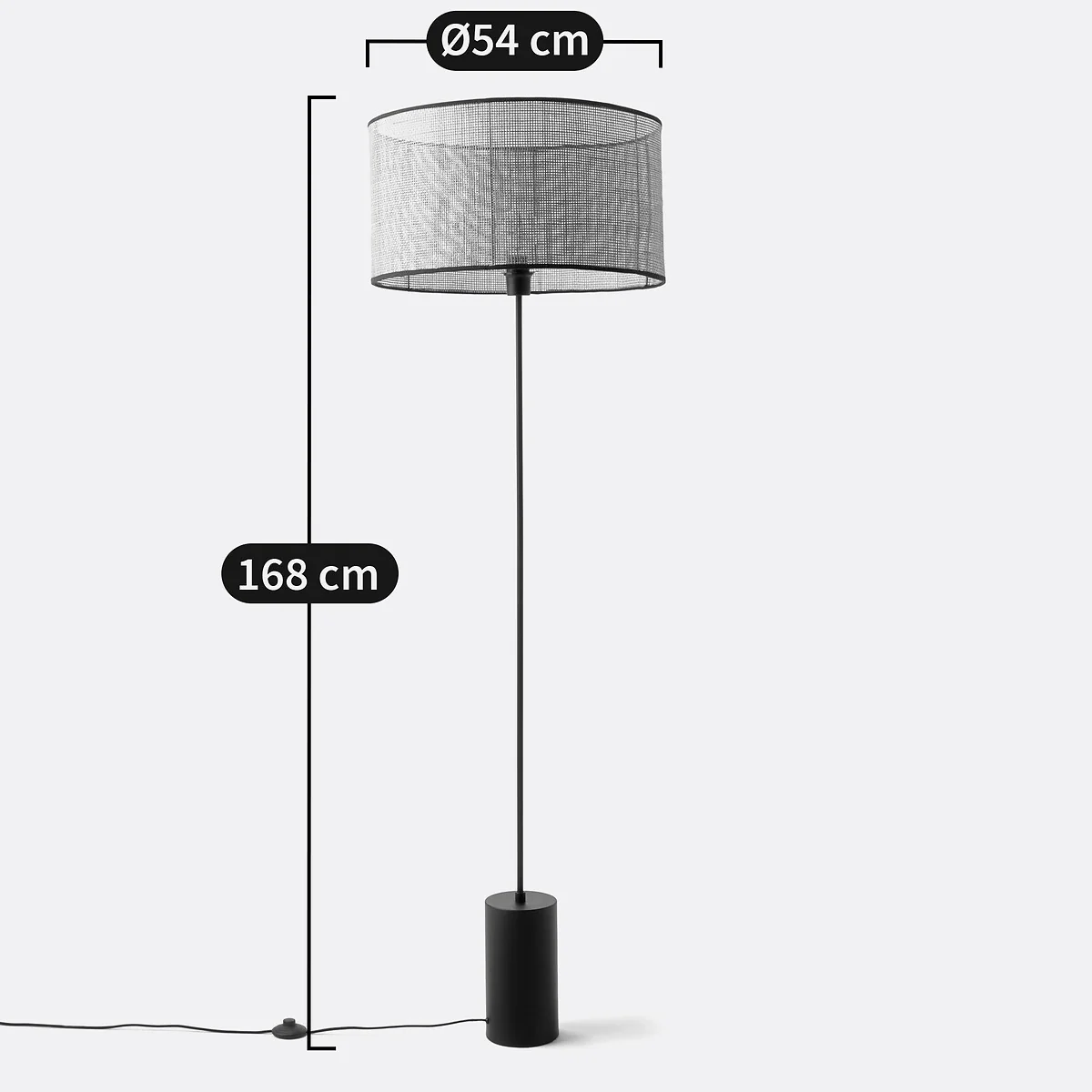 Cara Metal & Cane Floor Lamp – image 5