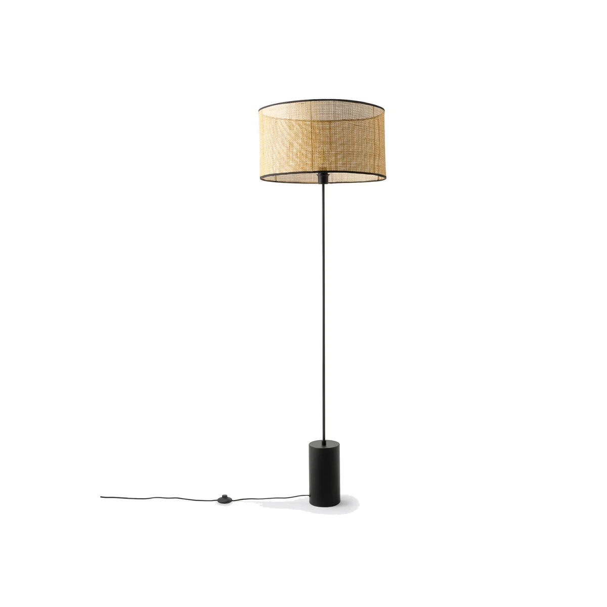 Cara Metal & Cane Floor Lamp – image 1