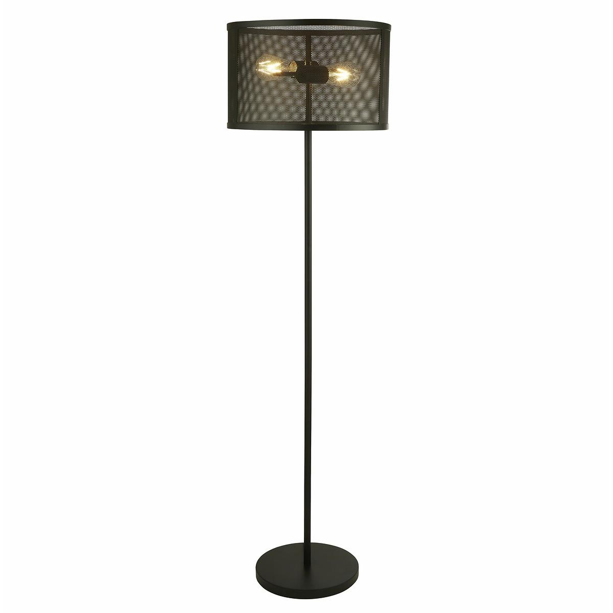 Matt Black Metal and Mesh Shade Floor Lamp – image 3