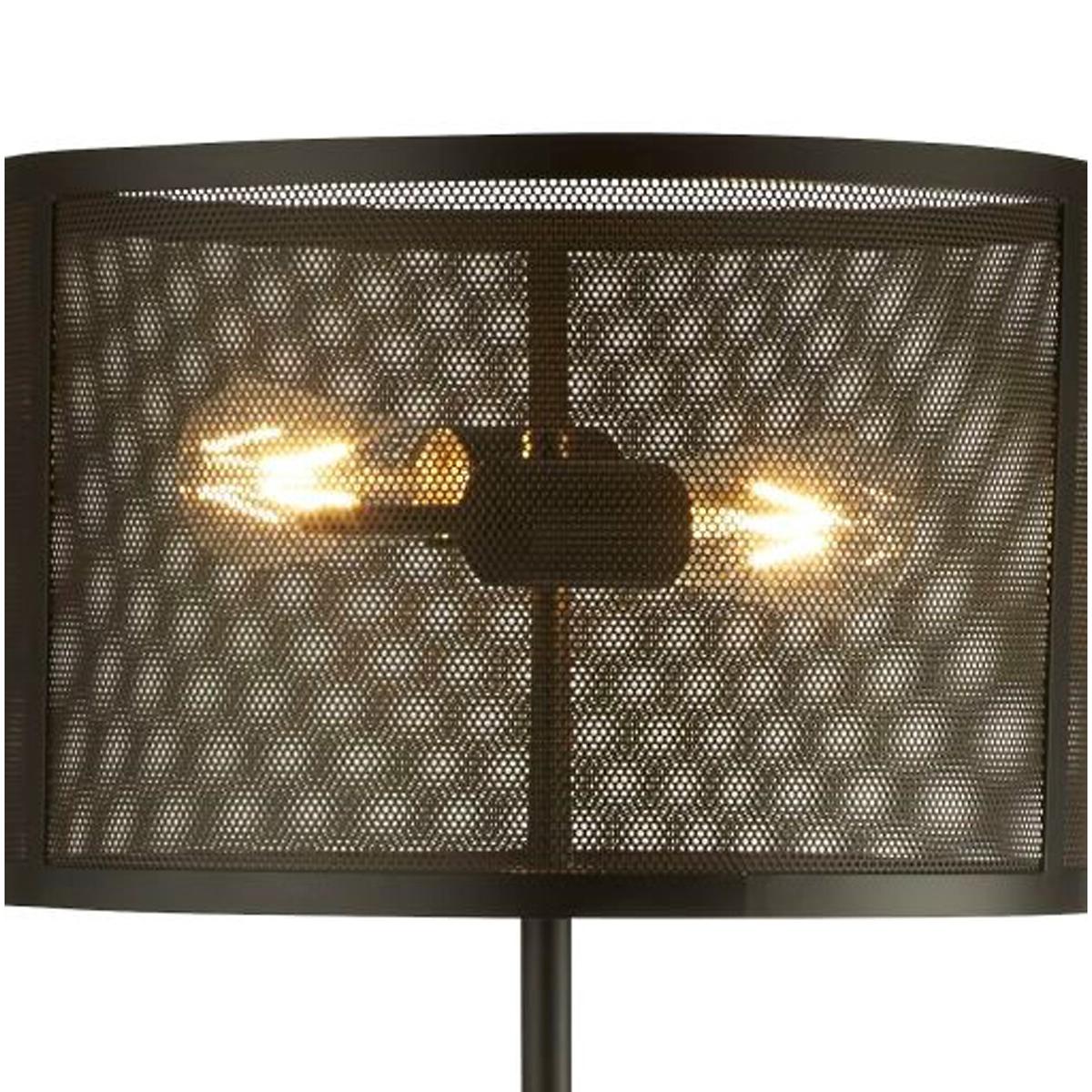 Matt Black Metal and Mesh Shade Floor Lamp – image 4