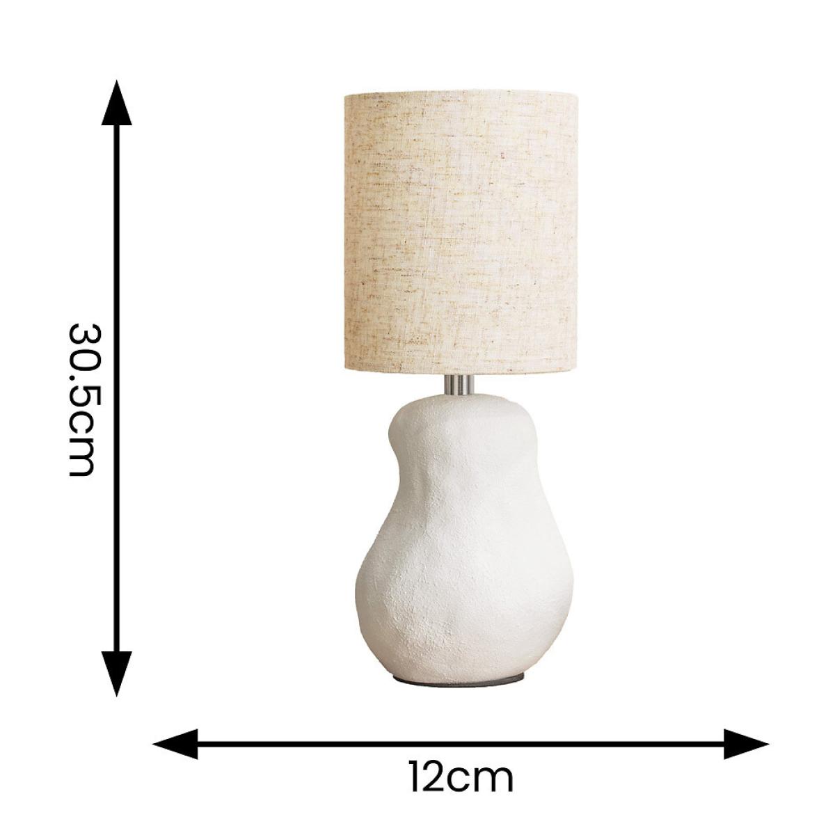 Abstract Sandblast Ceramic Table Lamp with Linen Shade – image 4