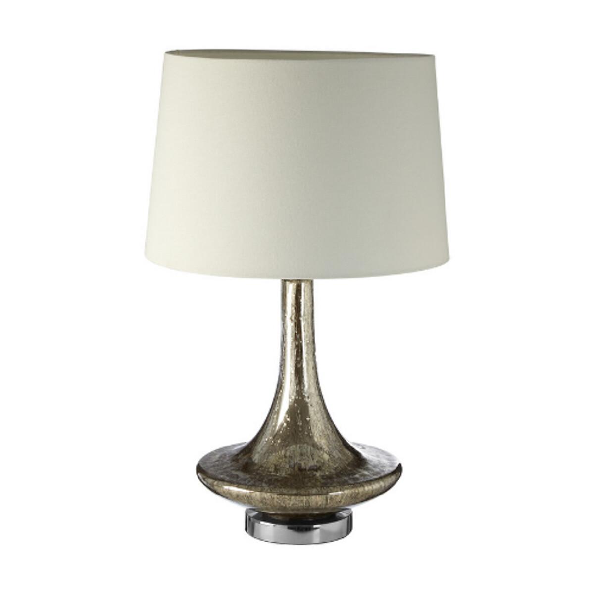 Polished Champagne Glass Droplet Shap with Linen Shade Table Lamp – image 2