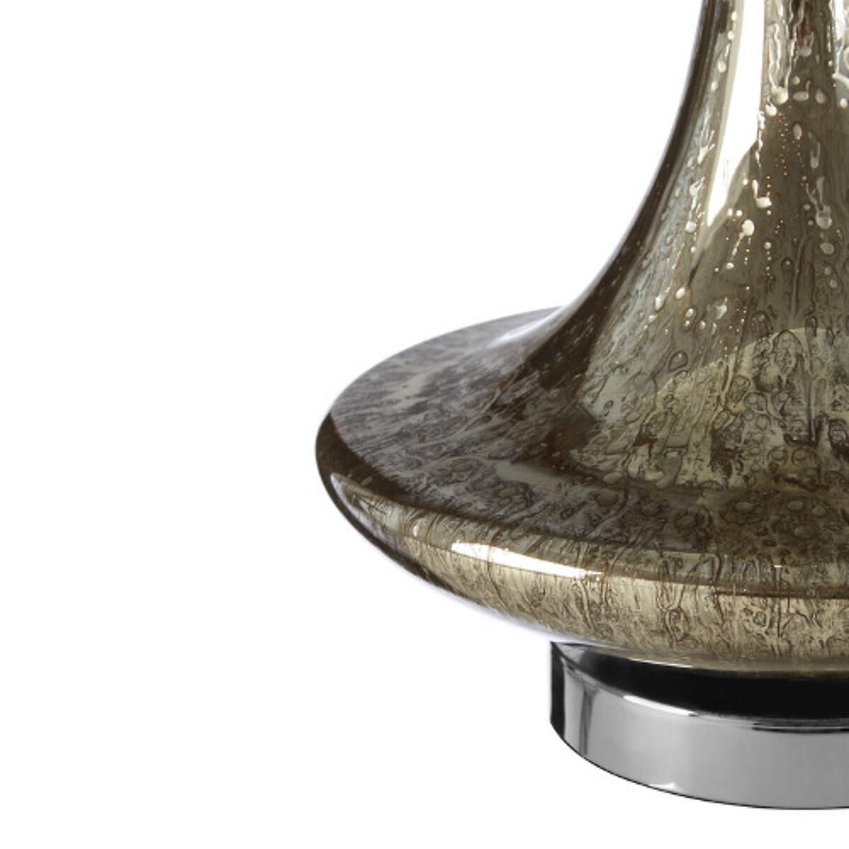 Polished Champagne Glass Droplet Shap with Linen Shade Table Lamp – image 3