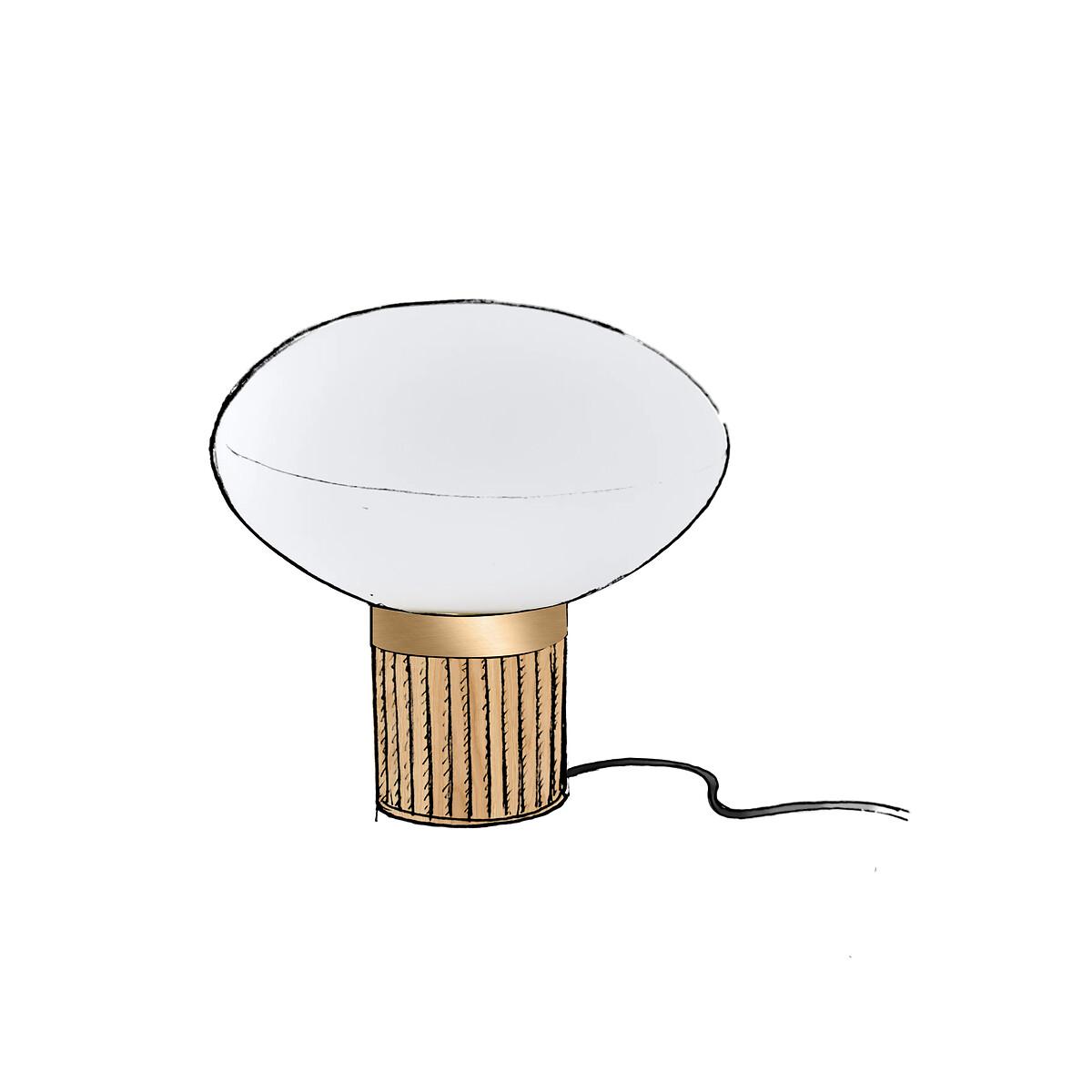 Signatures Dolce Brass, Bamboo and Opaline Glass Lamp – image 5
