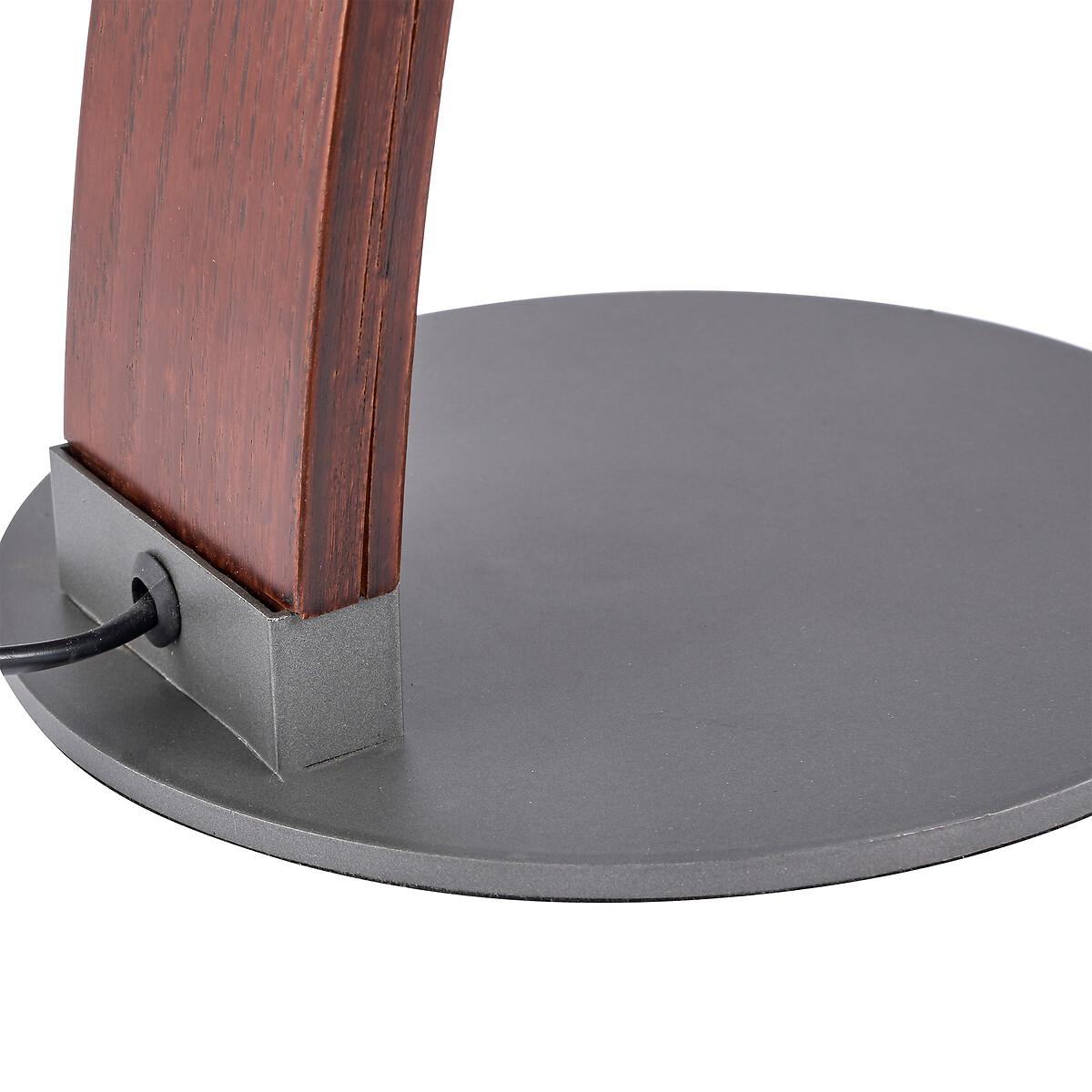 Wood and Grey Metal Curved Table Task Lamp – image 7