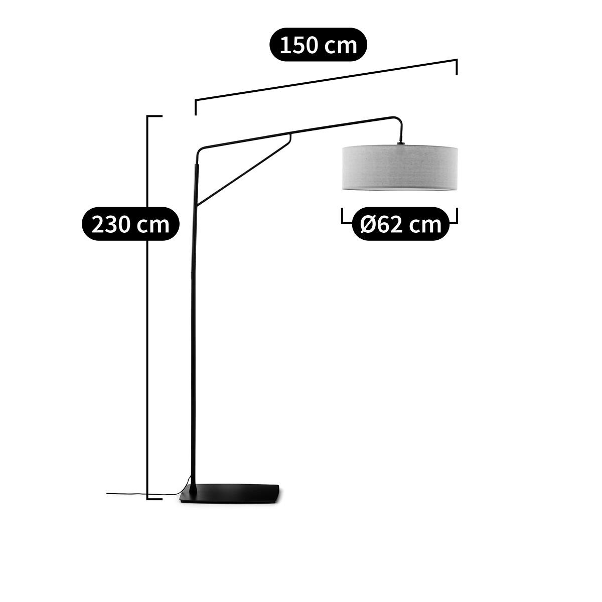 Cinqua Metal & Linen Arch Floor Lamp – image 7