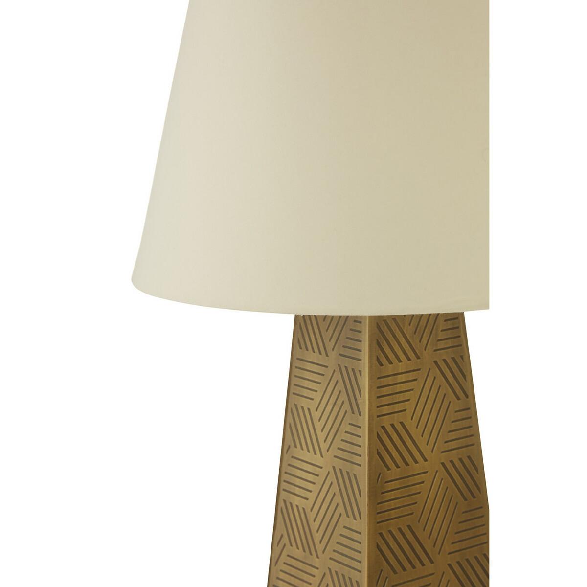 Iron & Marble Table Lamp with Cream Shade – image 3