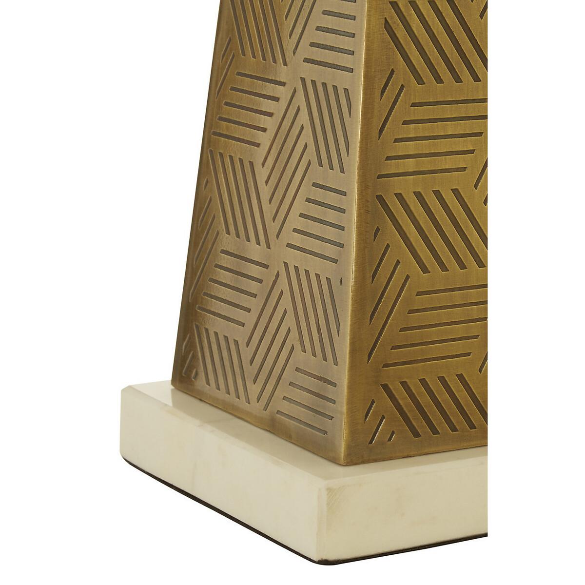 Iron & Marble Table Lamp with Cream Shade – image 4