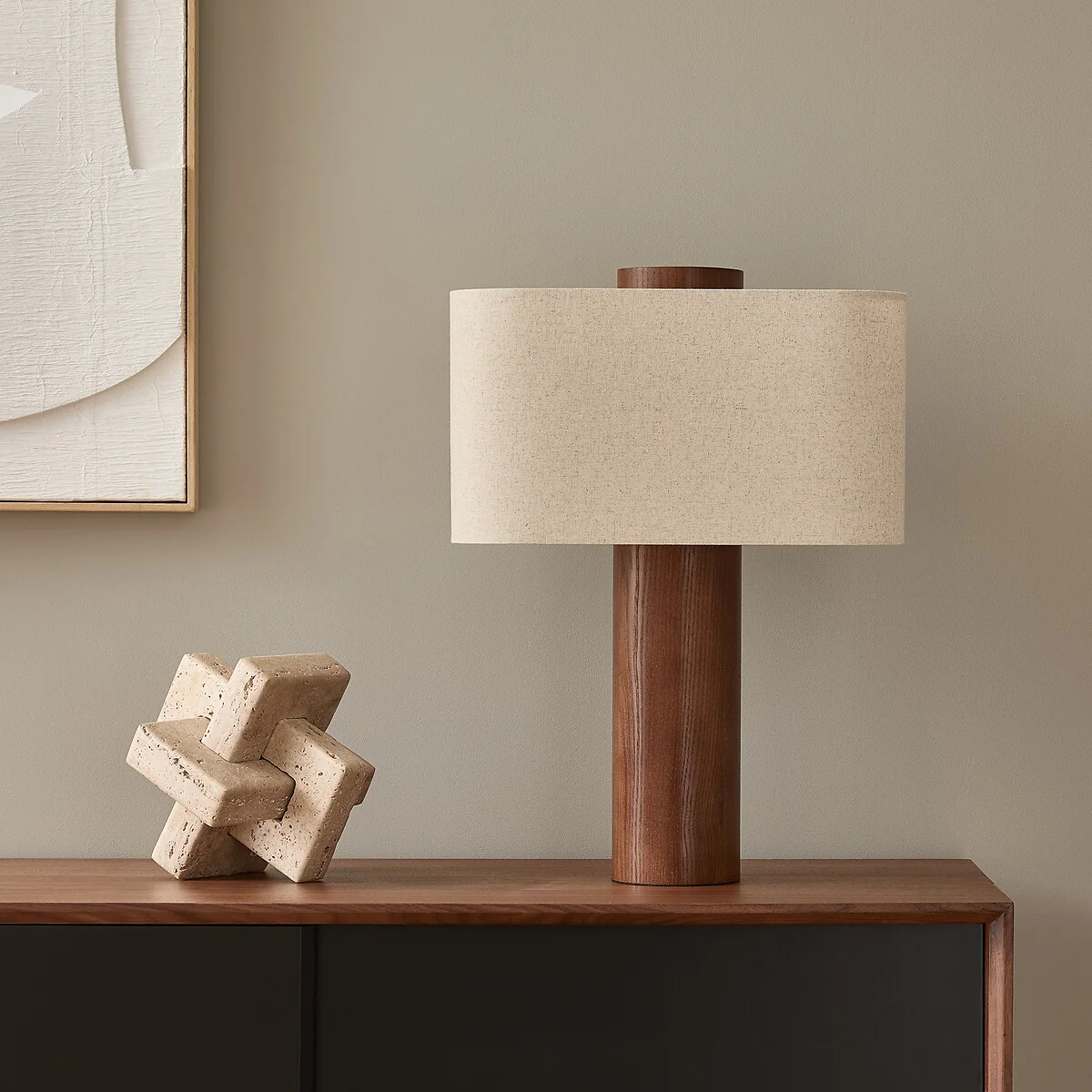 Dryade Walnut-Stained Ash/Linen Table Lamp – image 2