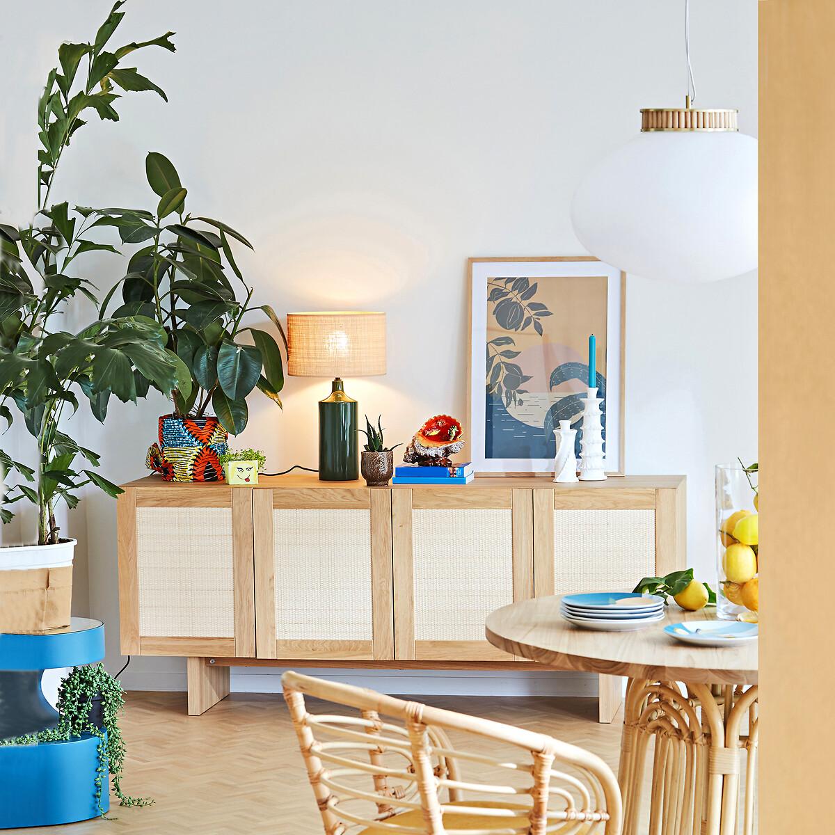 Rabano Ceramic and Raffia Table Lamp – image 7