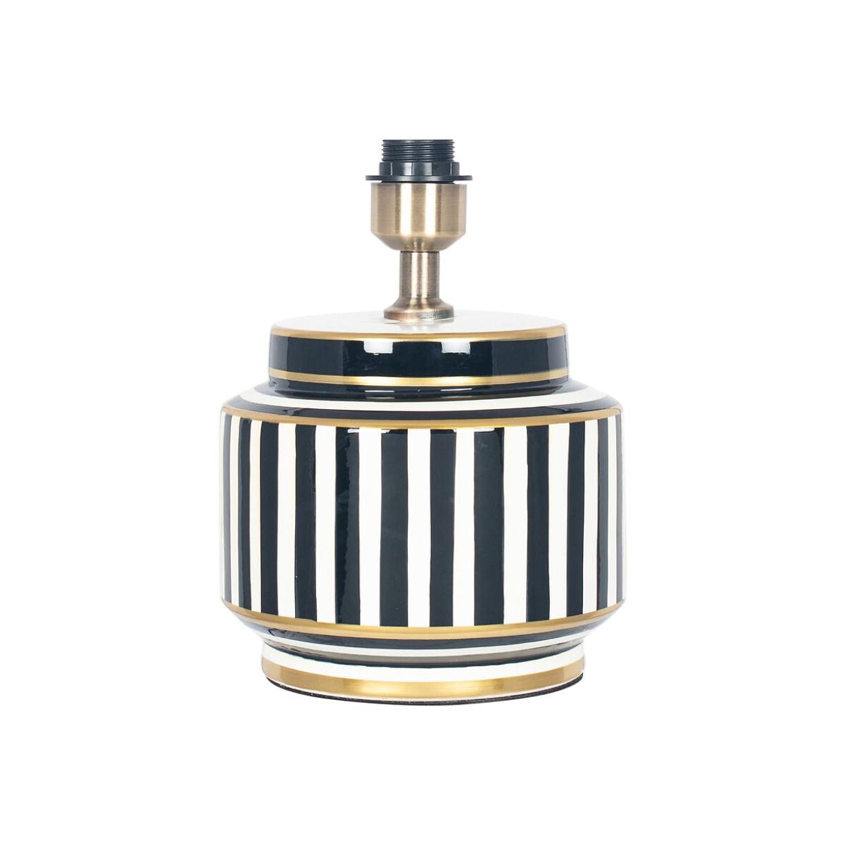Small Black and White Stripe Humbug Table Lamp Base