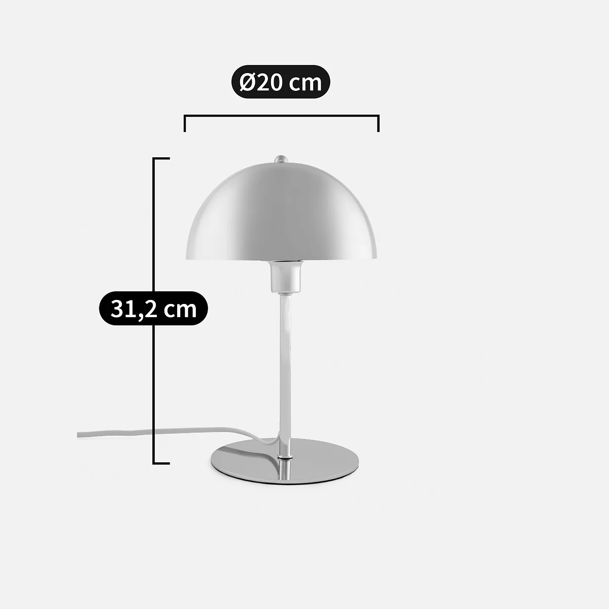 Mushroom Table Lamp in Chrome Metal Capi – image 7