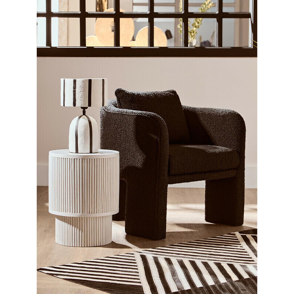 34cm Black And White Stripe Papier Mache Style Table Lamp – image 7
