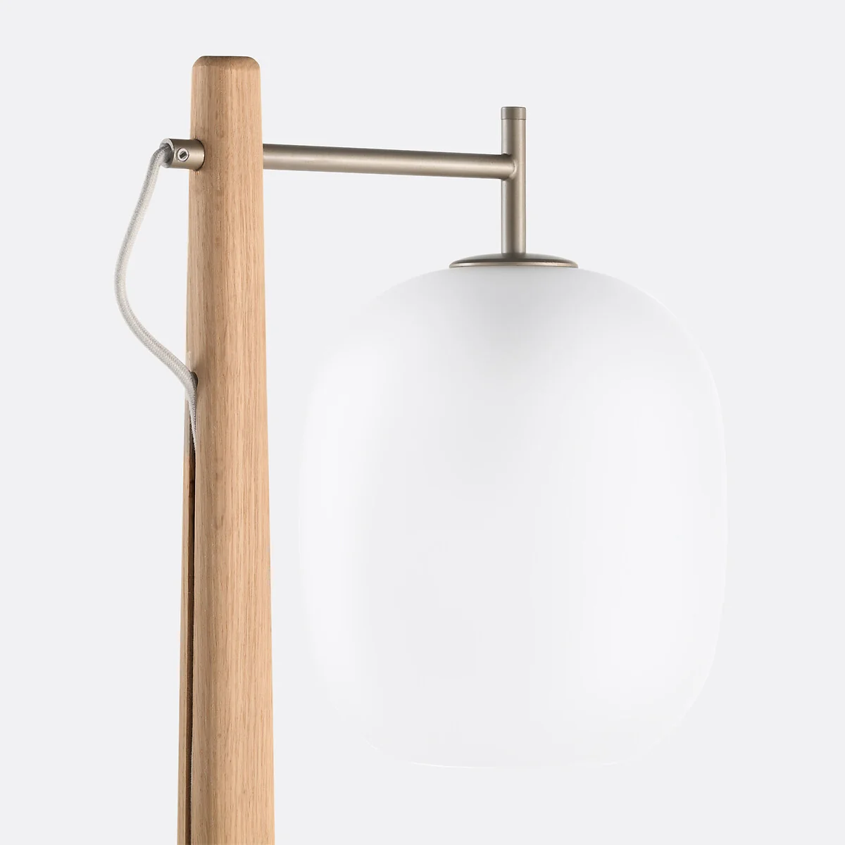 Navida Metal, Oak & Frosted Glass Floor Lamp – image 5