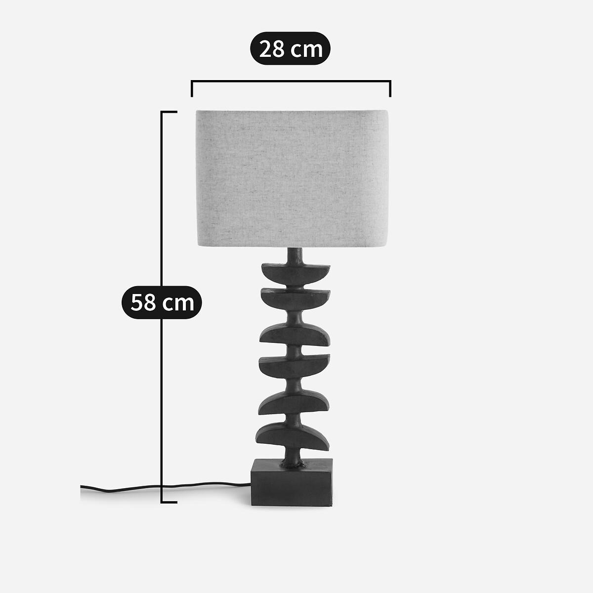 Odyha Sculptural Iron Lamp with Linen Shade – image 7