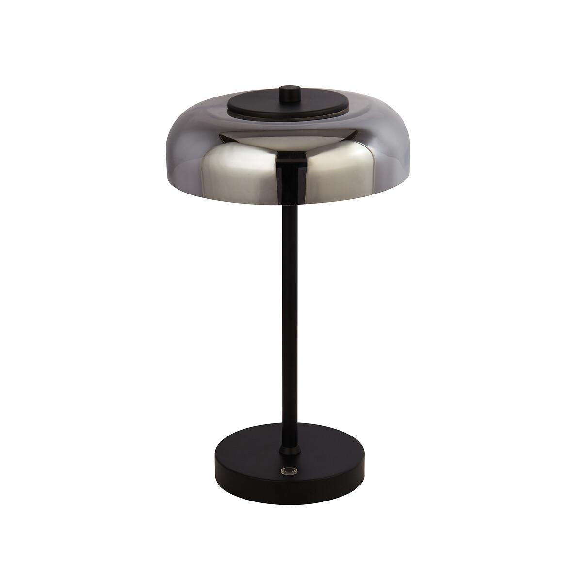 Black Metal and Smoked Glass Dome LED Table Lamp – image 2