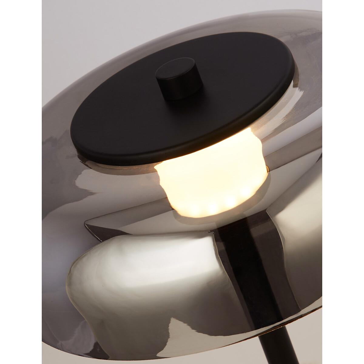 Black Metal and Smoked Glass Dome LED Table Lamp – image 4